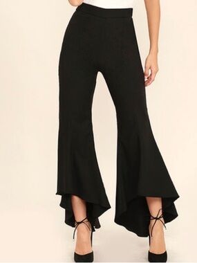 DO+BE Black Flare Tulip Hi Lo Pants size Small